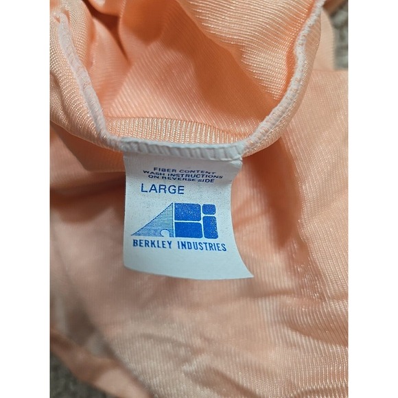 Vintage Womens Peach V-Neck Lace Short Sleeve Nightgown Sleepwear Size Large - Picture 3 of 4